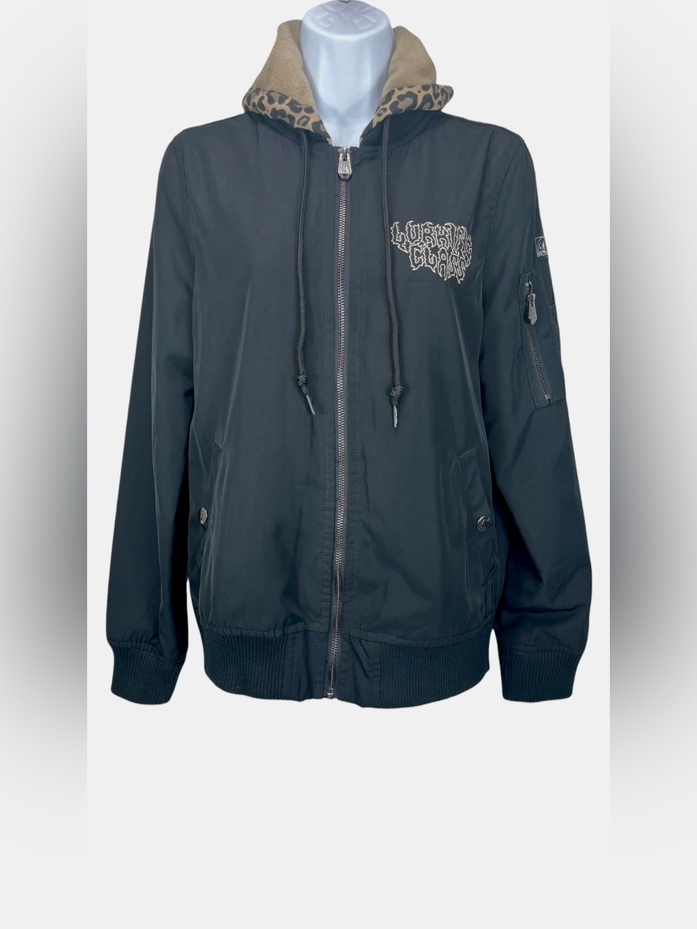 Lurking Class Sketchy Tank XS Grim Reaper Leopard Hood Black Bomber Jacket